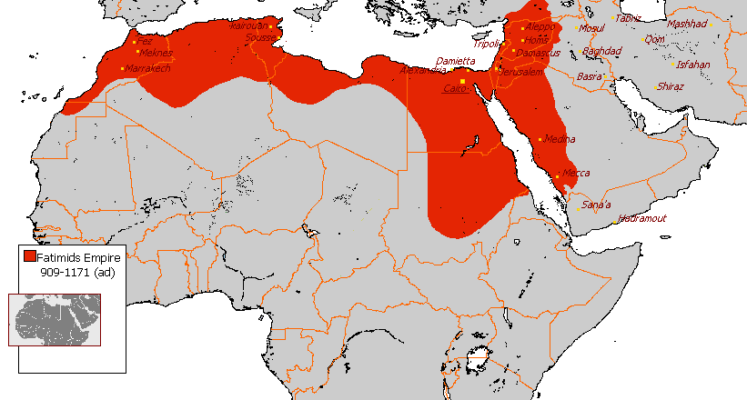 map; Fatimids Empire