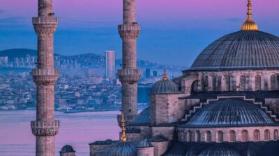 image of mosque with gradient sky