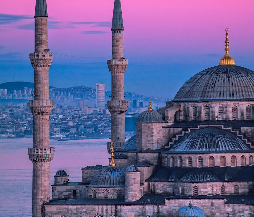 image of mosque with gradient sky